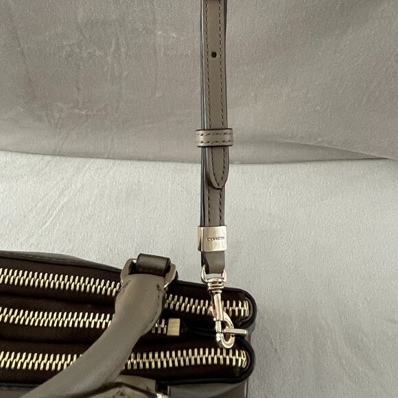 NWOT! COACH Mini "Borough Bag" in Metallic Leather w/ Removable Crossbody Strap - Picture 14 of 16